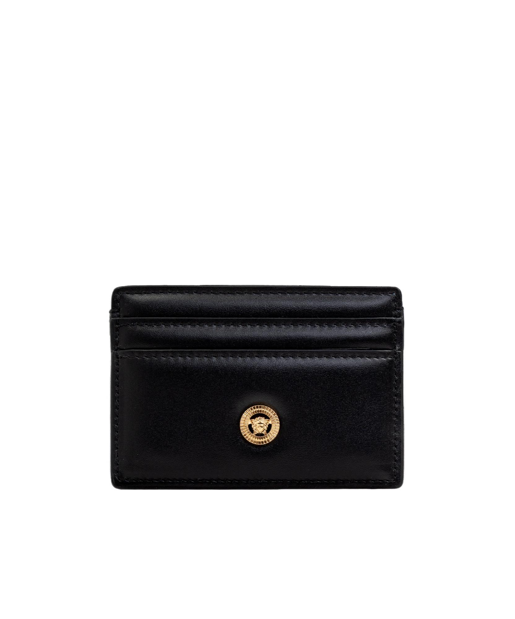 VERSACE Logo Card Holder In Black Product Image