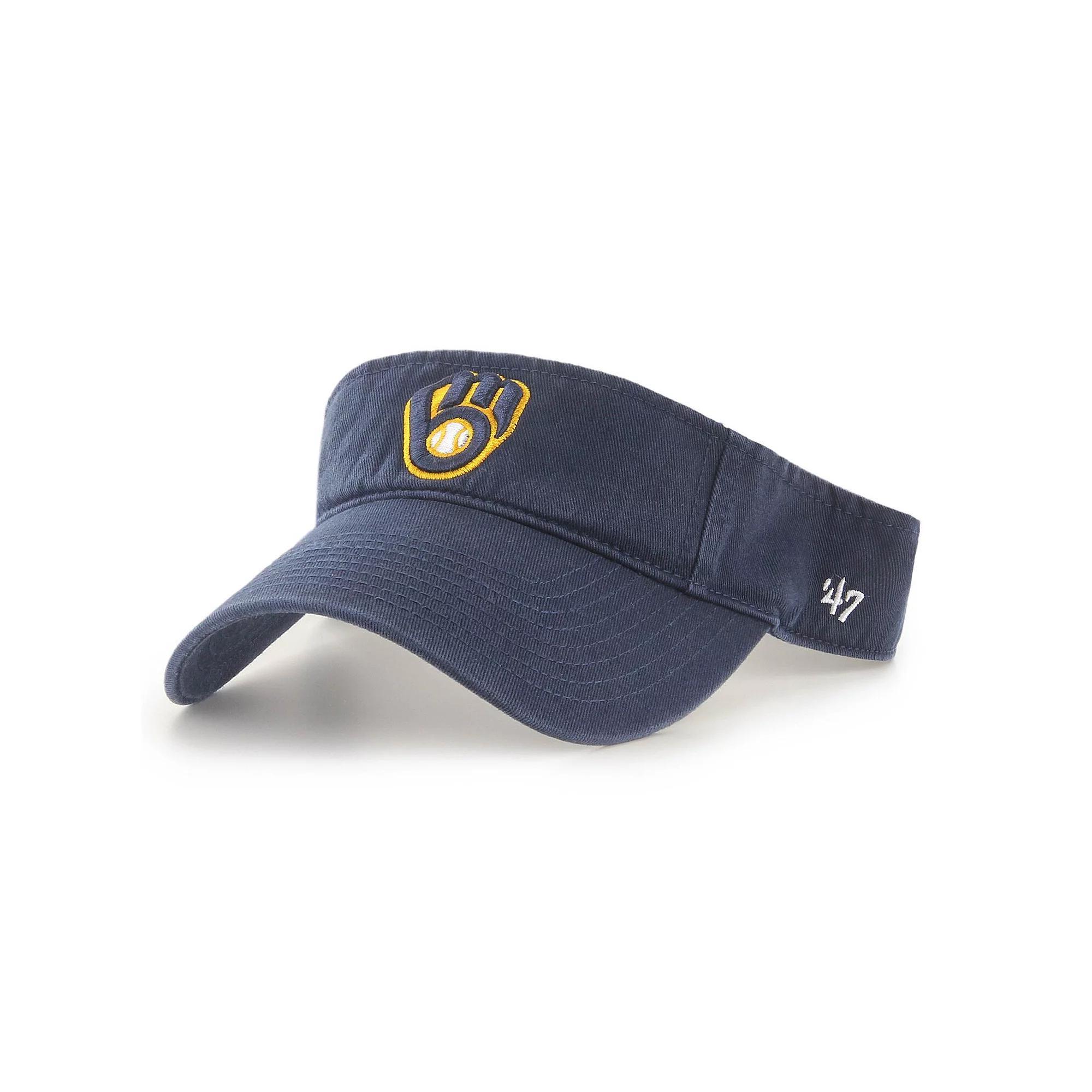 Men's '47 Navy Milwaukee Brewers Clean Up Logo Visor, Blue Product Image