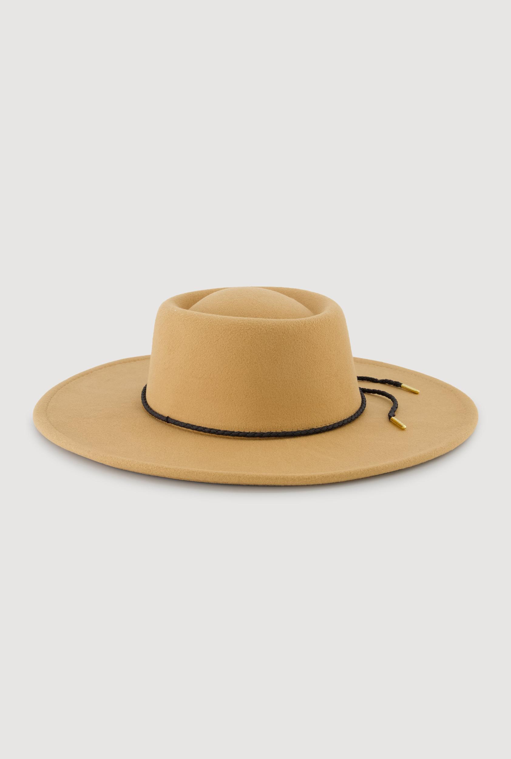 Faux Suede Braided Cord Detail Panama Hat Female Product Image