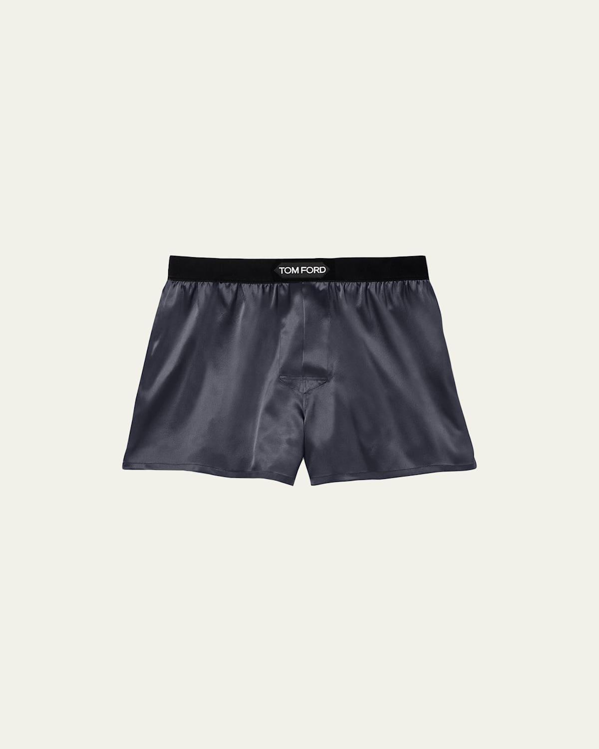 Mens Silk Jacquard Logo Boxers Product Image