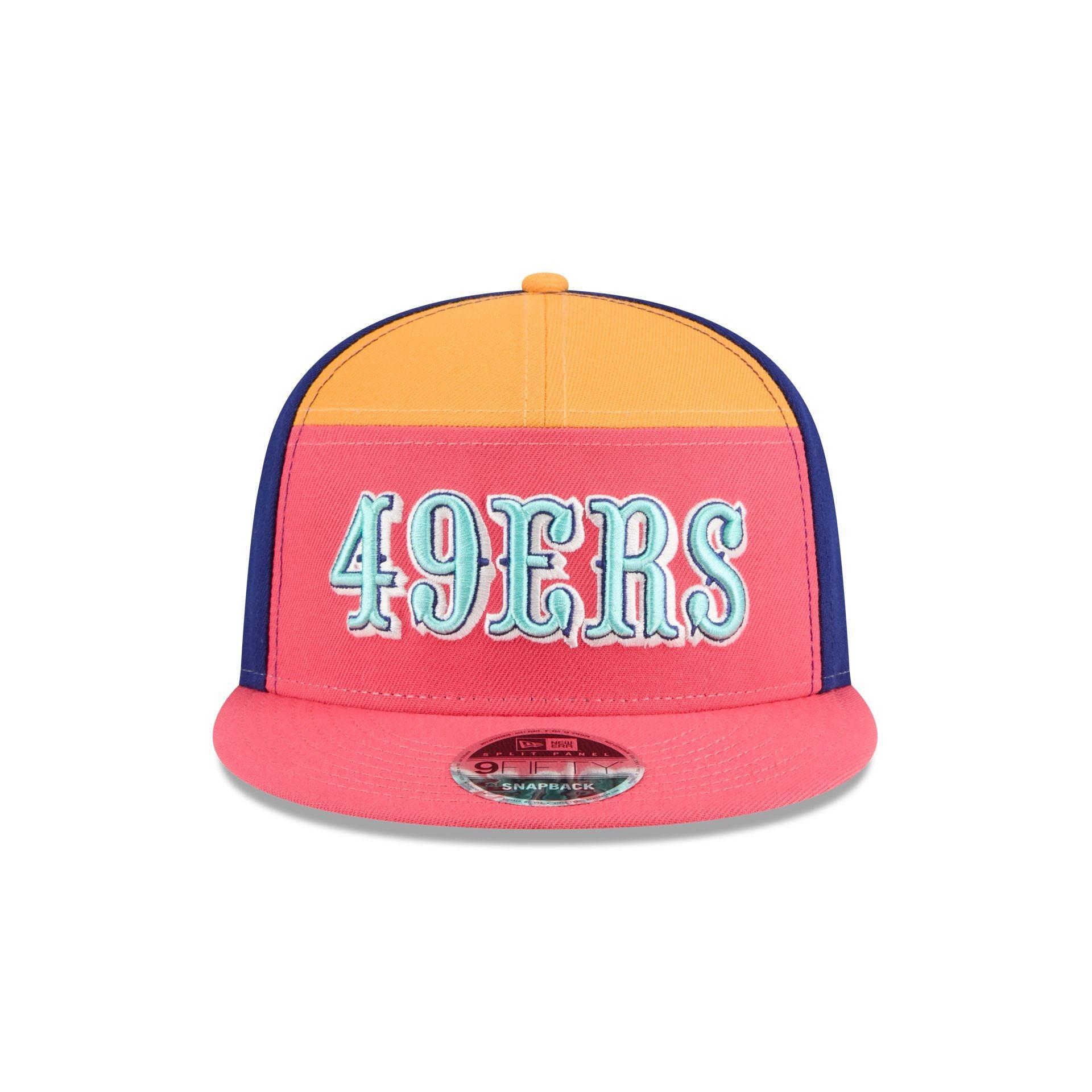 San Francisco 49ers Coral 9FIFTY Split Panel Snapback Hat Male Product Image