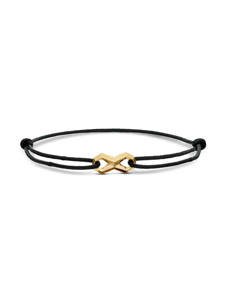 Mens Infinity Link Cord Bracelet with 18K Yellow Gold Product Image