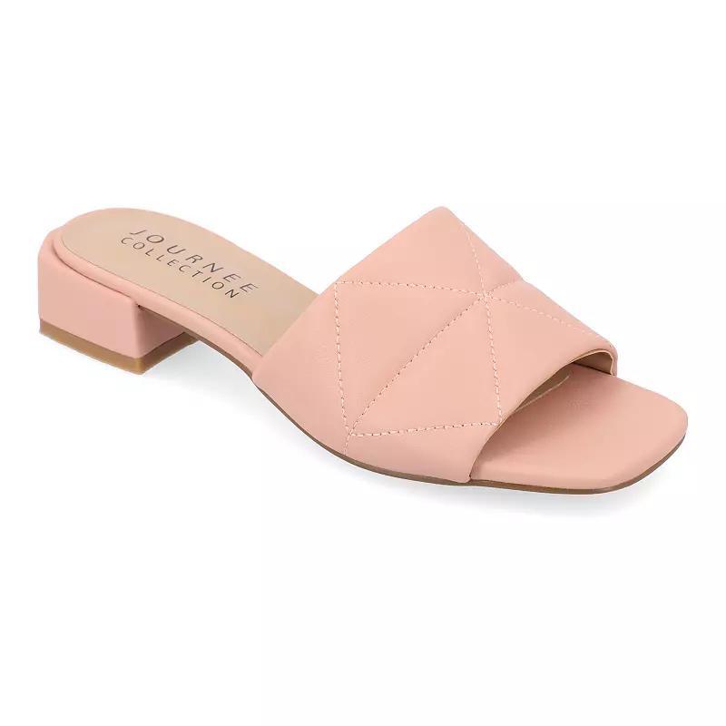 Journee Elidia Women's Block Heel Sandals, Size: 9.5, Blush Product Image