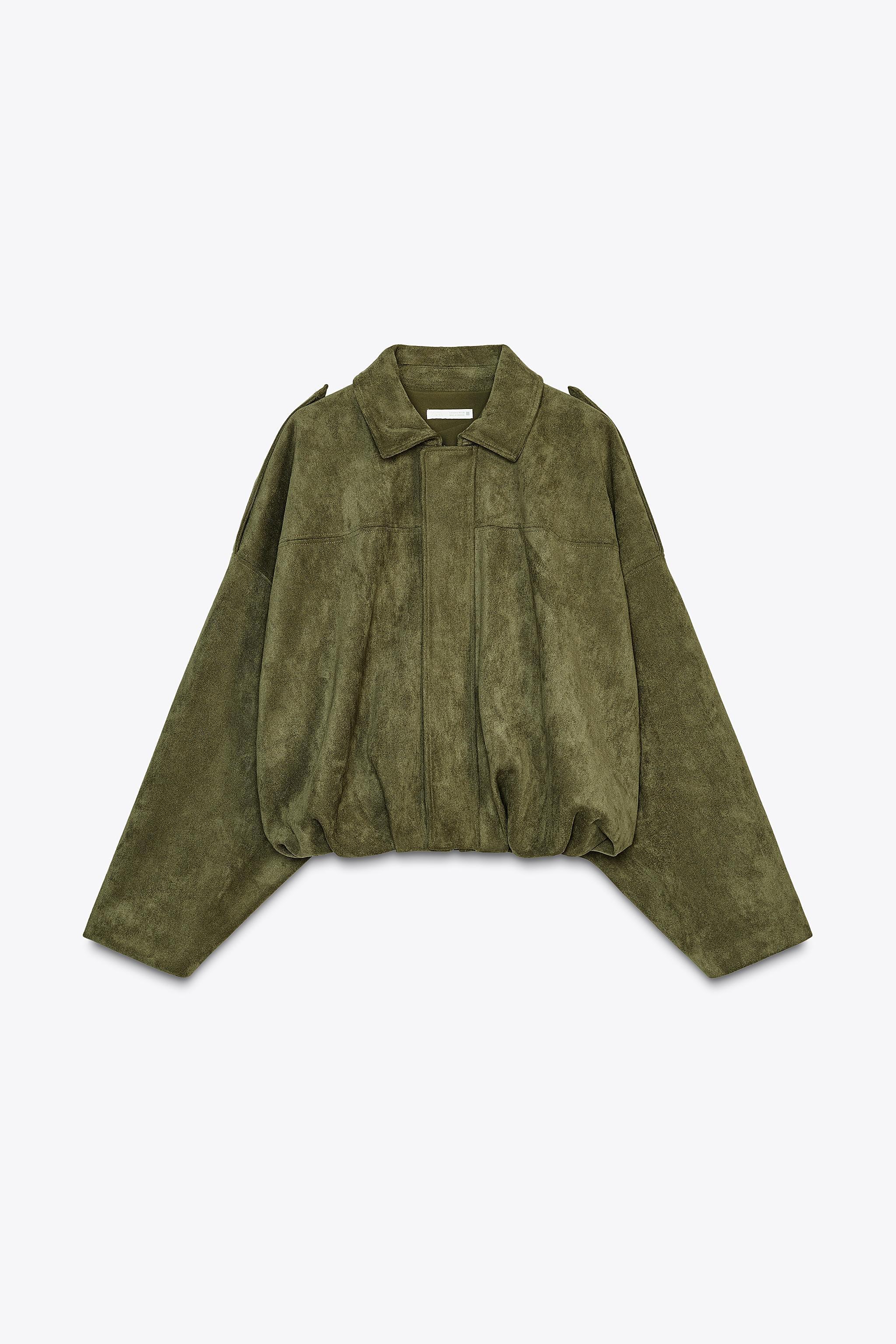 FAUX SUEDE BOMBER JACKET Product Image