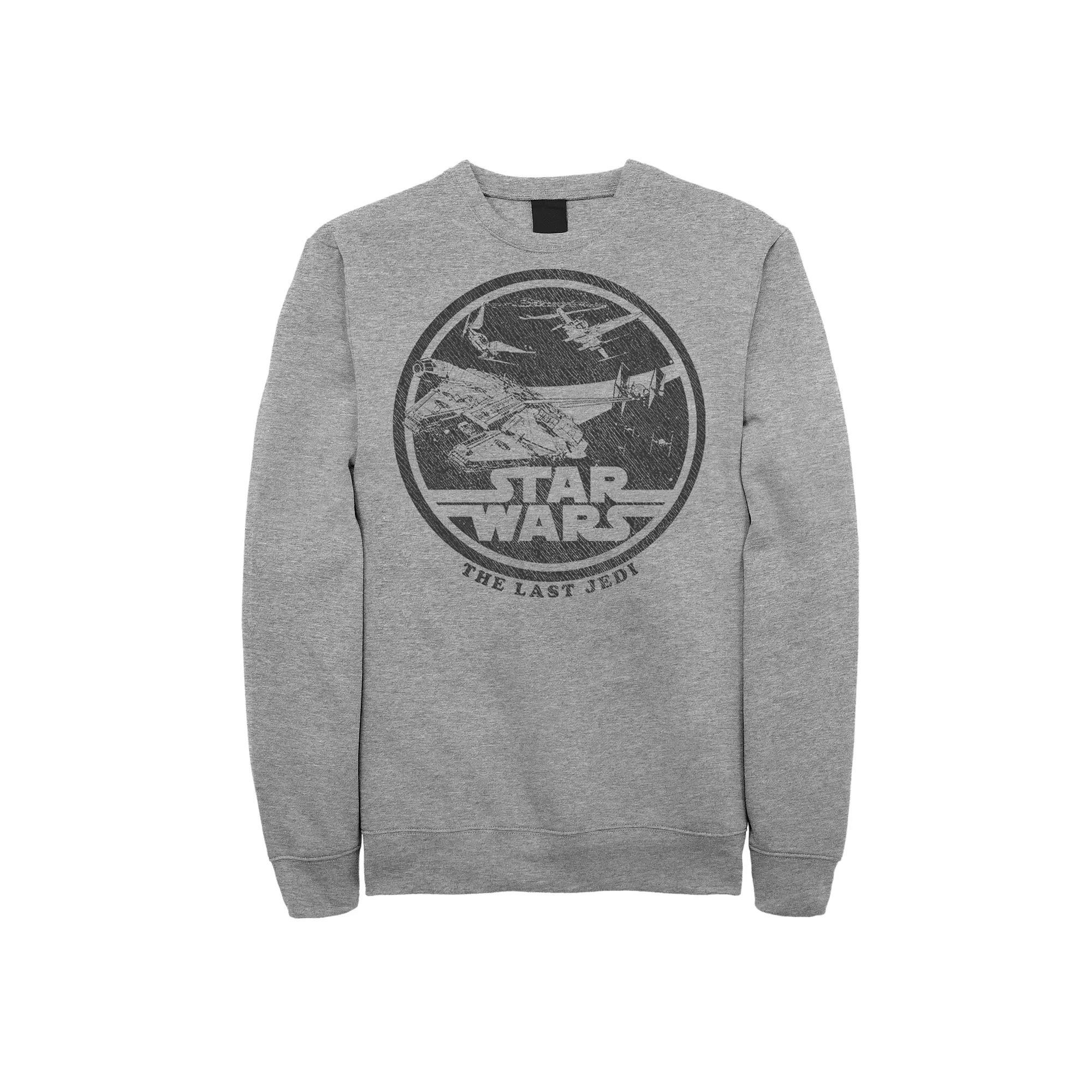 Men's Mens Star Wars Ship Trap Sweatshirt, Size: Small, Athletic Grey Product Image