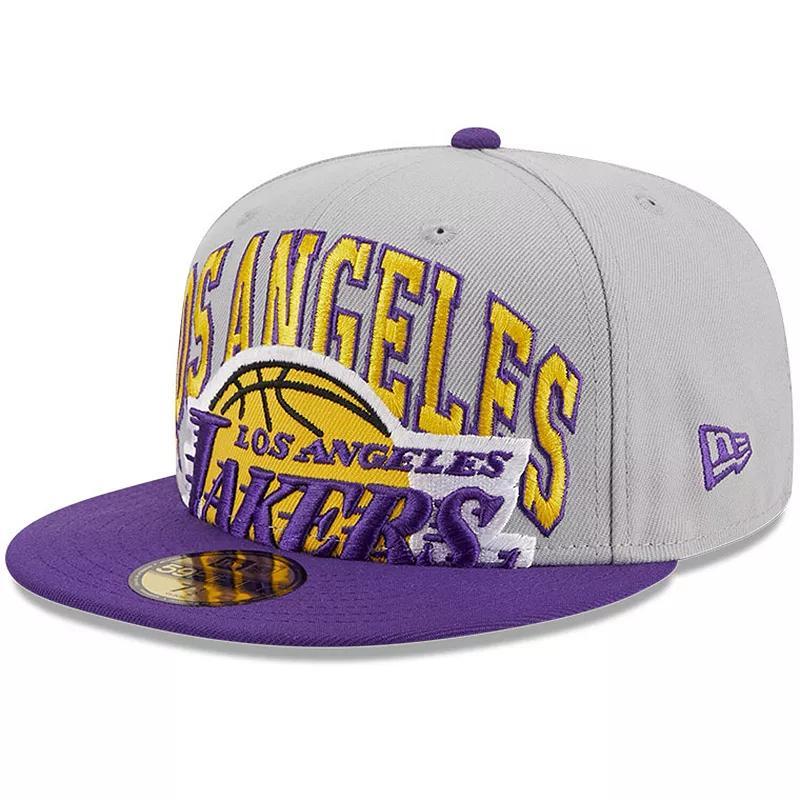 Mens New Era Gray/Purple Los Angeles Lakers Tip-Off Two-Tone 59FIFTY Fitted Hat Product Image