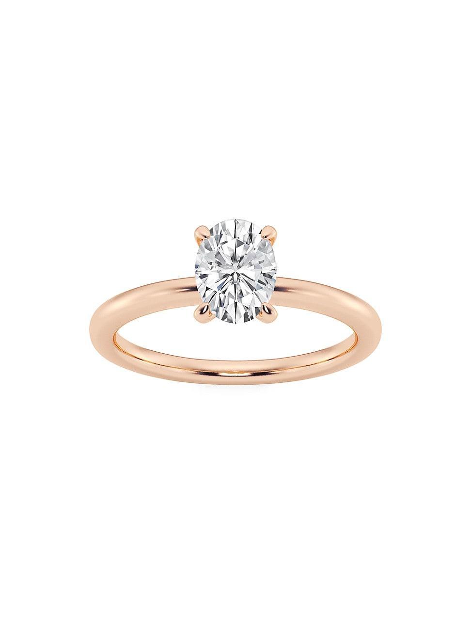 Womens 14K Rose Gold & Oval Lab-Grown Diamond Solitaire Ring/0.50-5.00 TCW Product Image