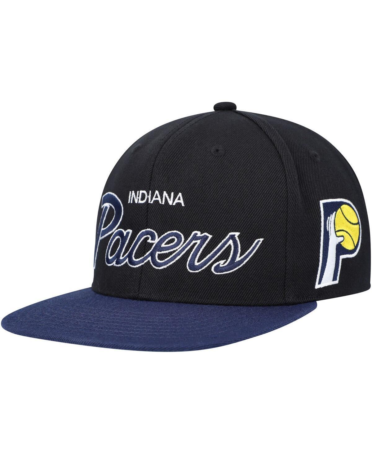 Mens Mitchell & Ness Indiana Pacers Hardwood Classics MVP Team Script 2.0 Snapback Hat Product Image