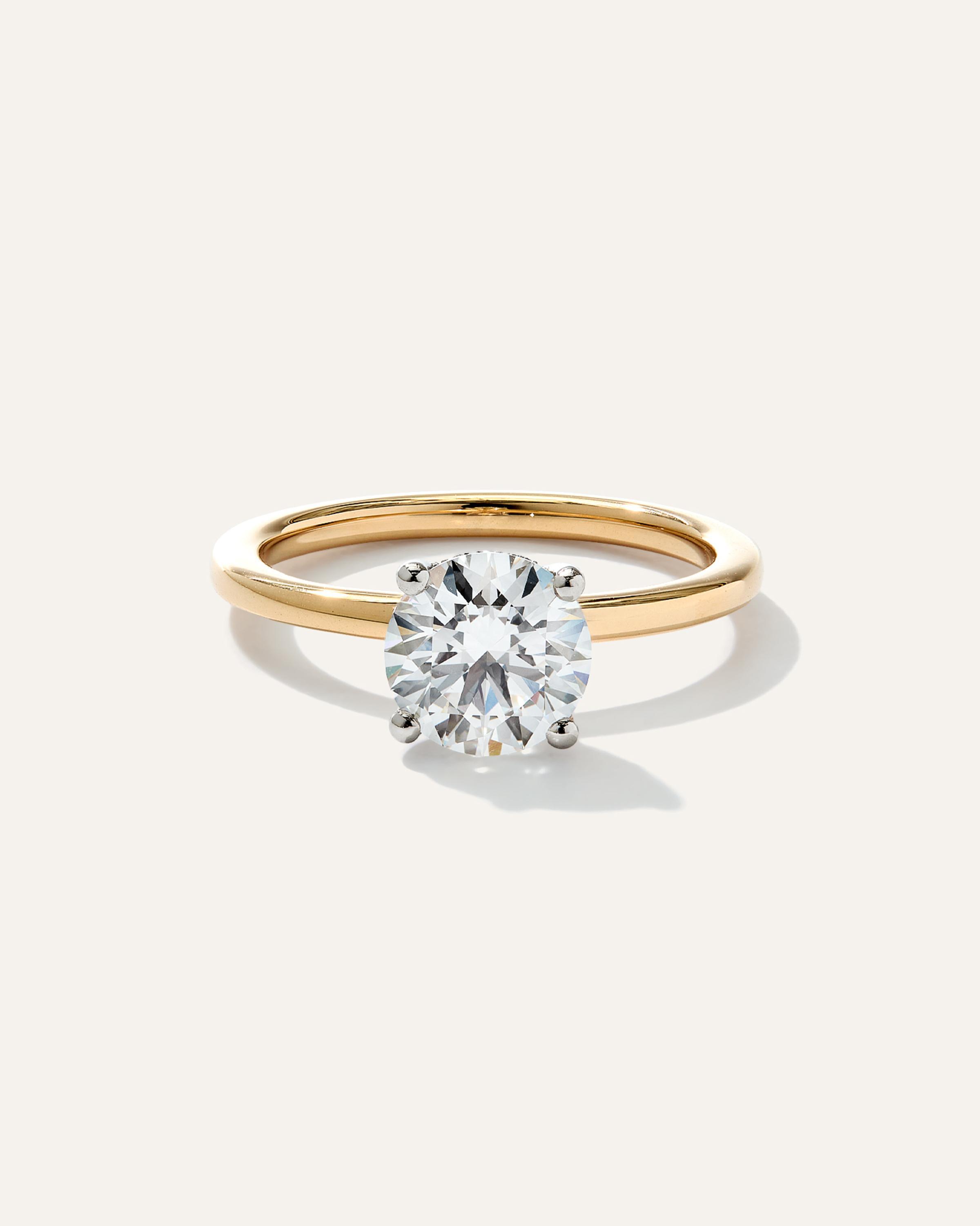 Lab Grown Diamond Round Petite Hidden Halo Engagement Ring Product Image