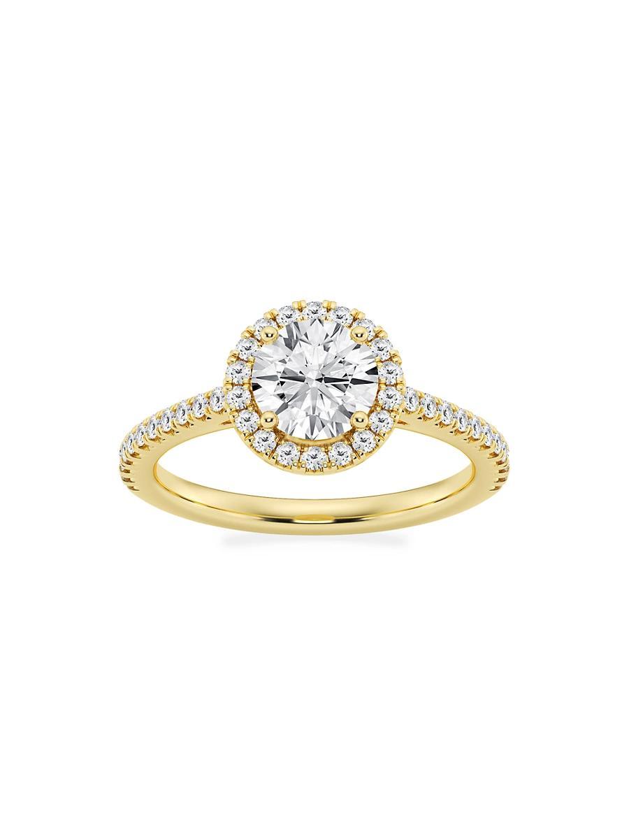 Womens 14K Yellow Gold & Round Lab-Grown Diamond Halo Ring/1.30-3.60 TCW Product Image