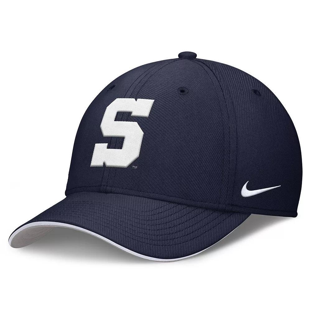 Men's Nike Navy Penn State Nittany Lions 2025 Dugout Coaches Rise Swoosh Performance Flex Hat, Size: Small/Medium, Blue Product Image