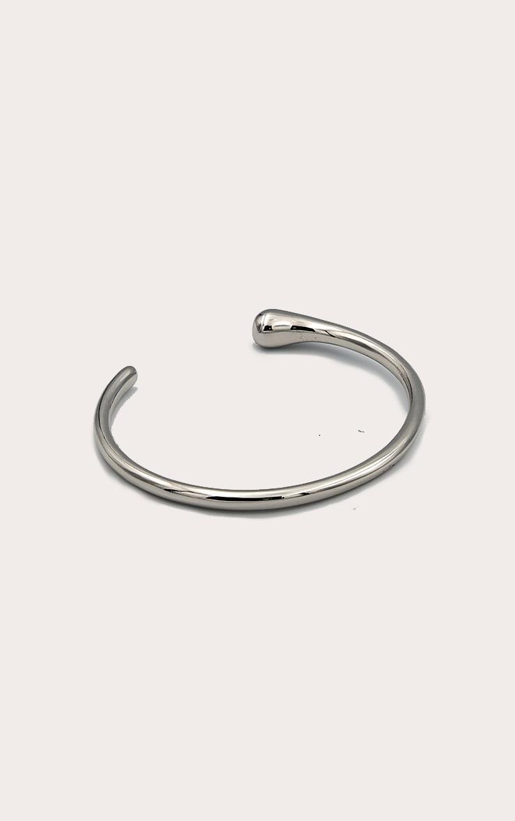 Silver Simple Smooth Curve Bangle Product Image