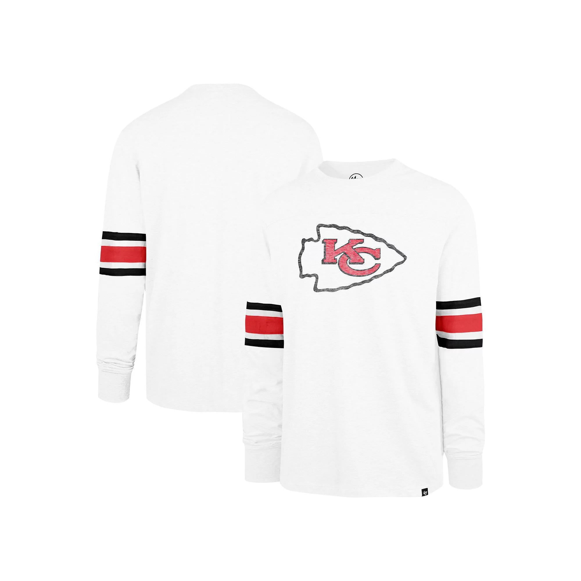 Men's '47 White Kansas City Chiefs Gridiron Premier Brex Long Sleeve T-Shirt, Size: 3XL Product Image