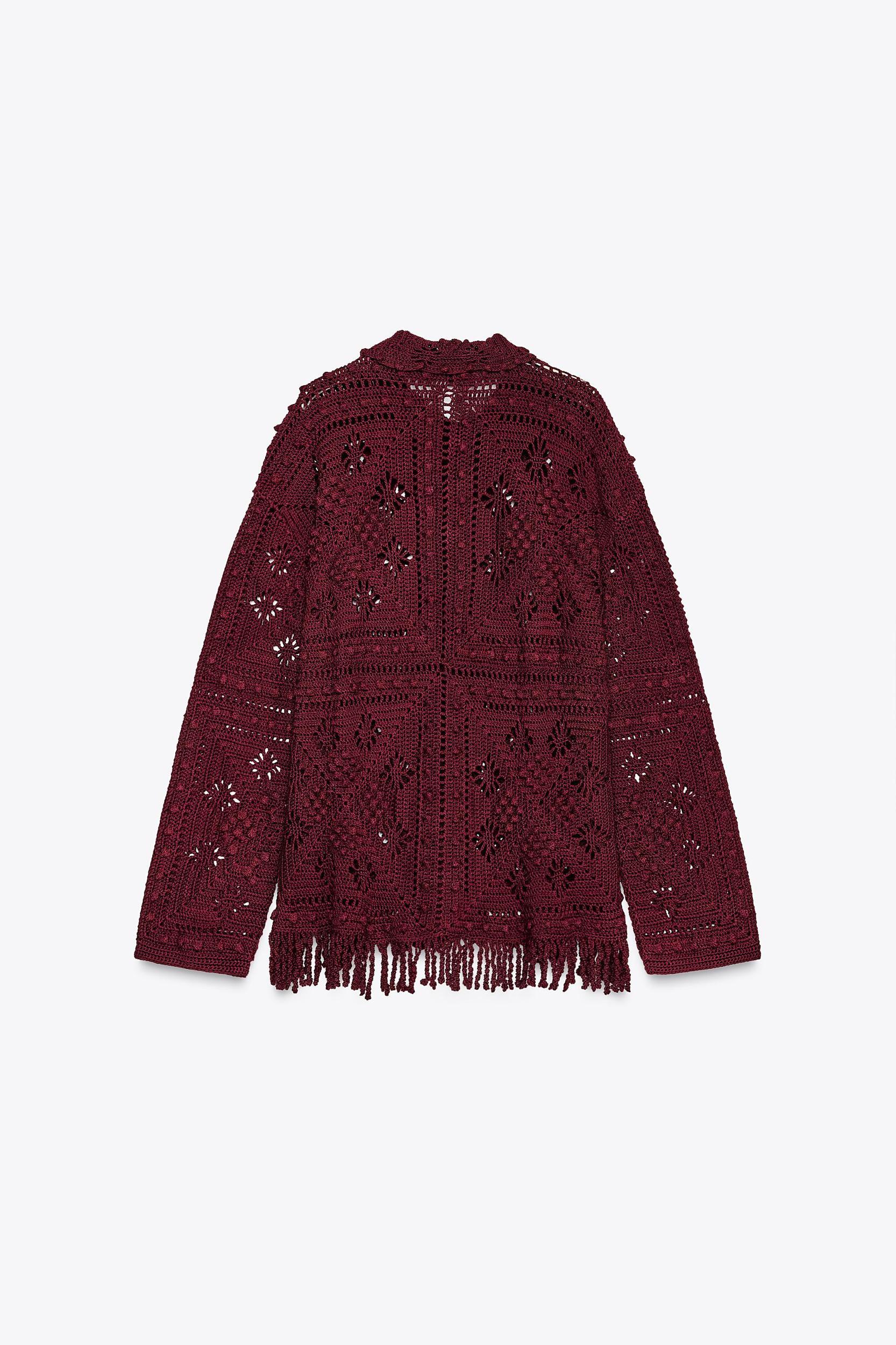 CROCHET KNIT CARDIGAN Product Image