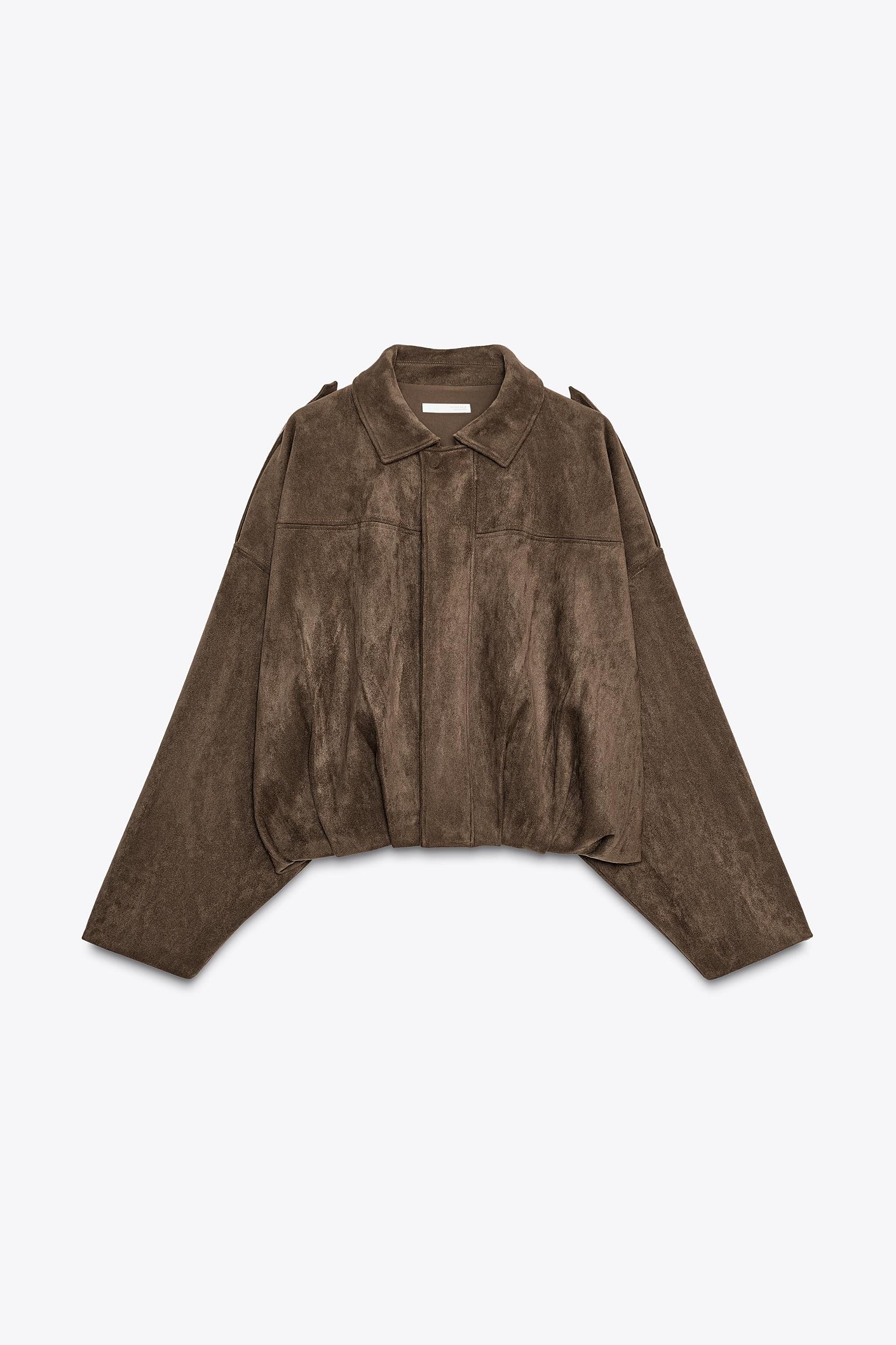 SUEDE EFFECT BOMBER JACKET Product Image