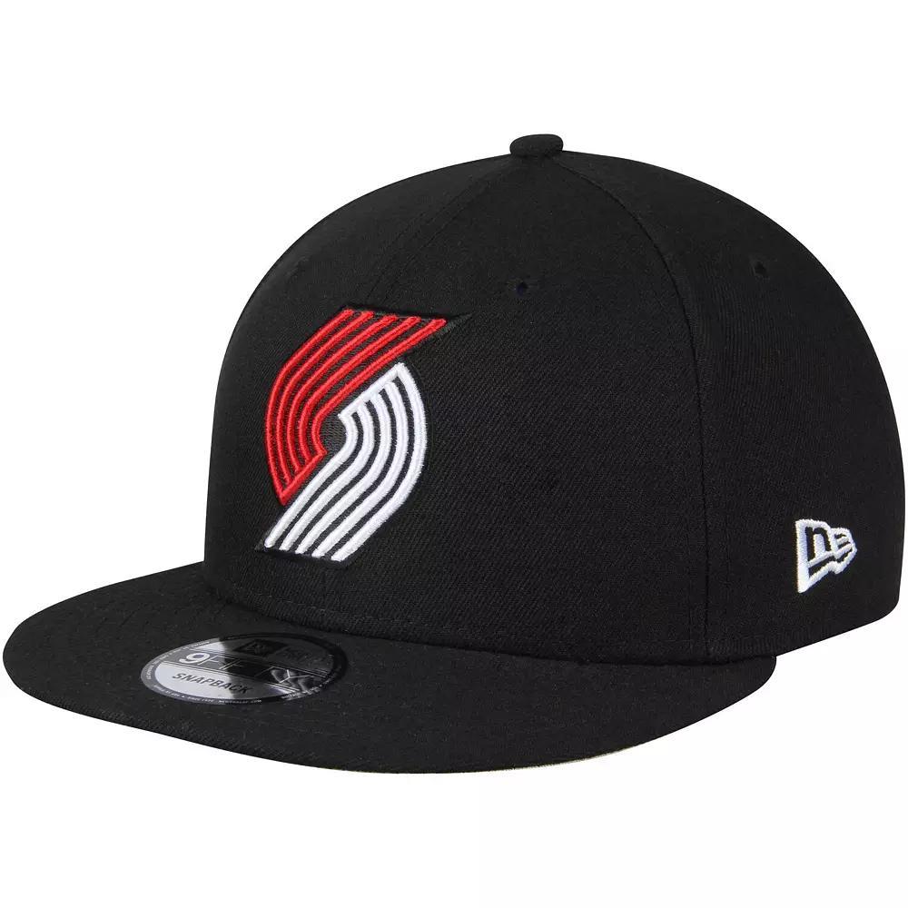 Men's New Era Black Portland Trail Blazers Official Team Color 9FIFTY Snapback Hat Product Image