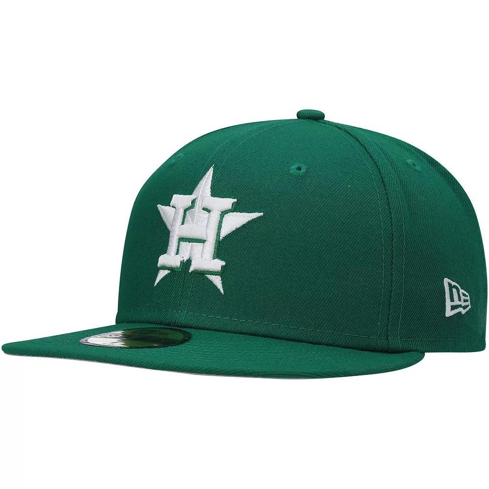 Men's New Era Kelly Green Houston Astros Logo White 59FIFTY Fitted Hat, Size: 7 1/8 Product Image