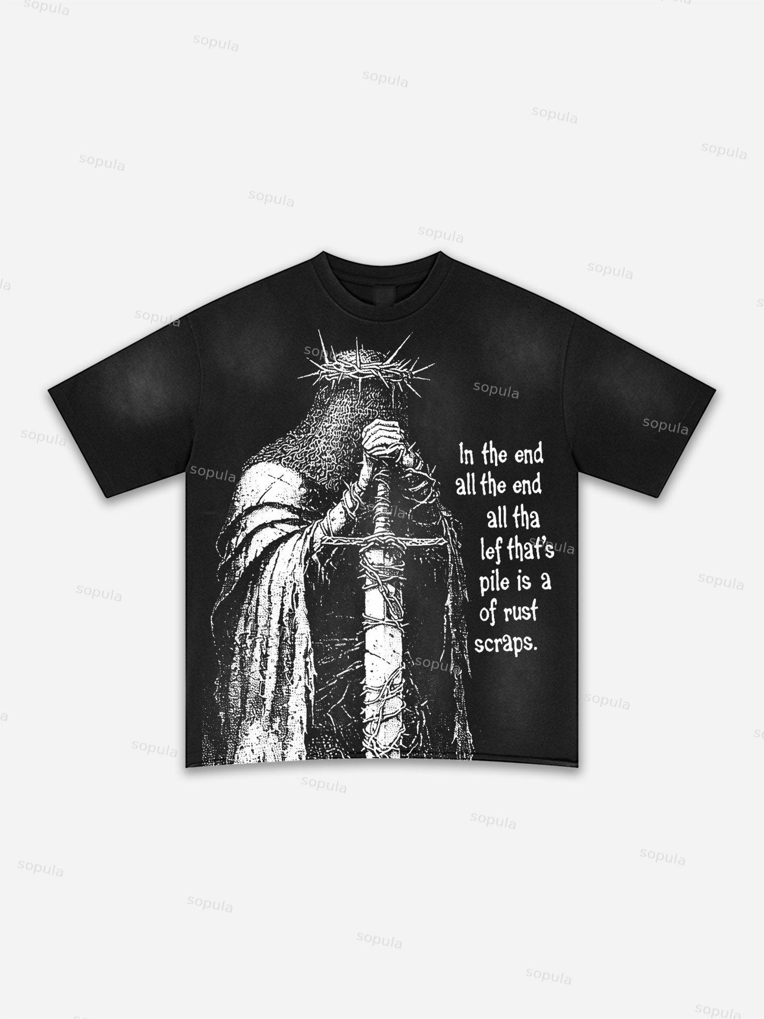 Street Goals Lip Braces Make Vintage Printed Graphic Washed T-shirt Product Image