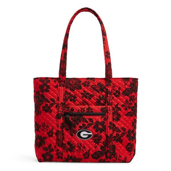 Vera Bradley Collegiate Tote Bag Women in Red/Black Rain Garden with University of Georgia Logo Product Image