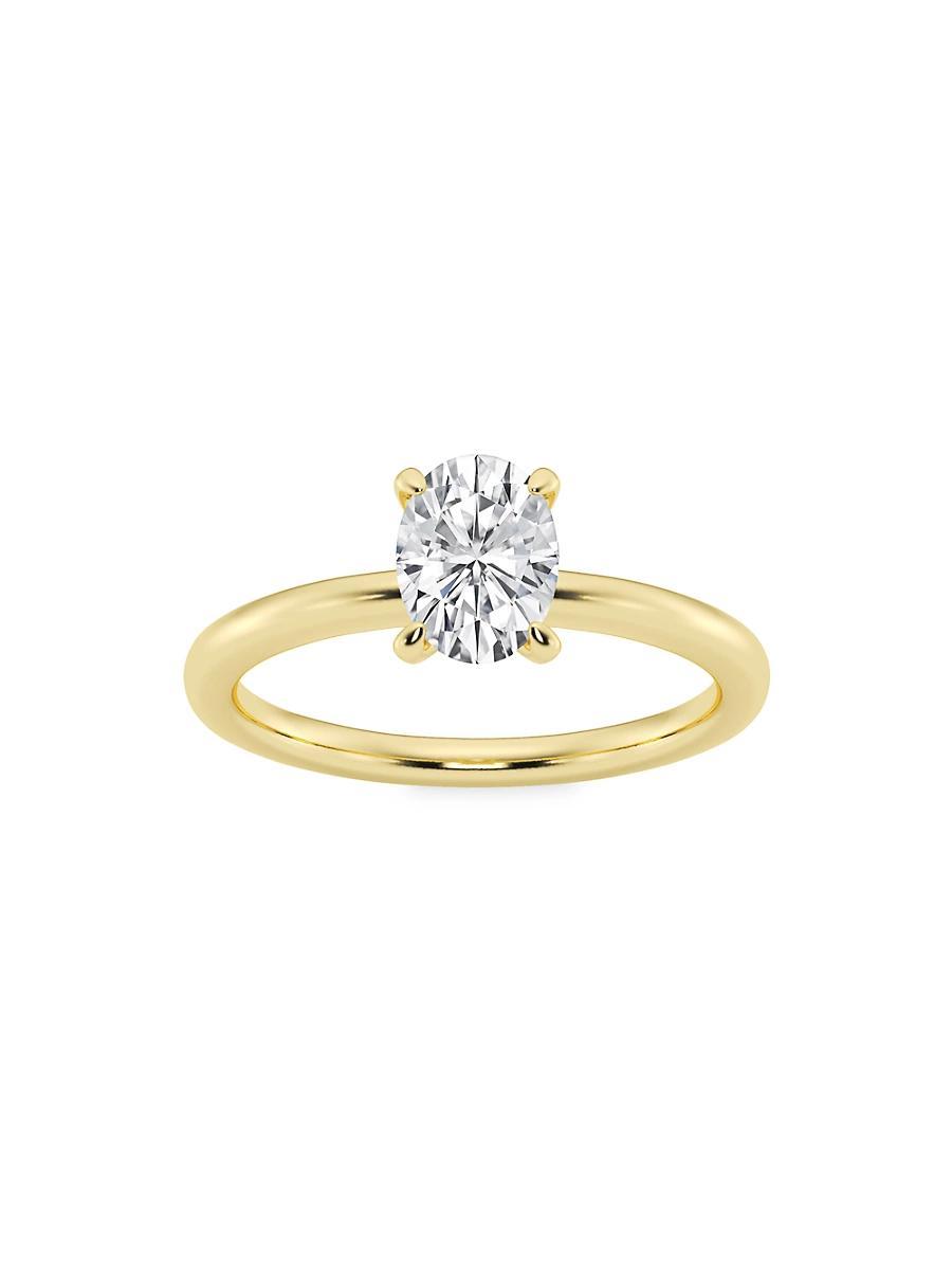 Womens 14K Yellow Gold & Oval Lab-Grown Diamond Solitaire Ring/0.50-5.00 TCW Product Image