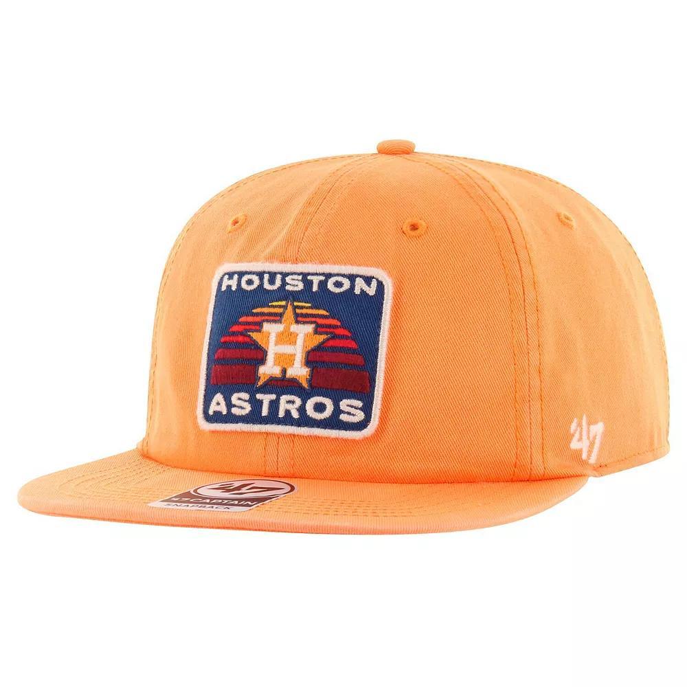 Men's '47 Orange Houston Astros Cypress Captain Snapback Hat Product Image