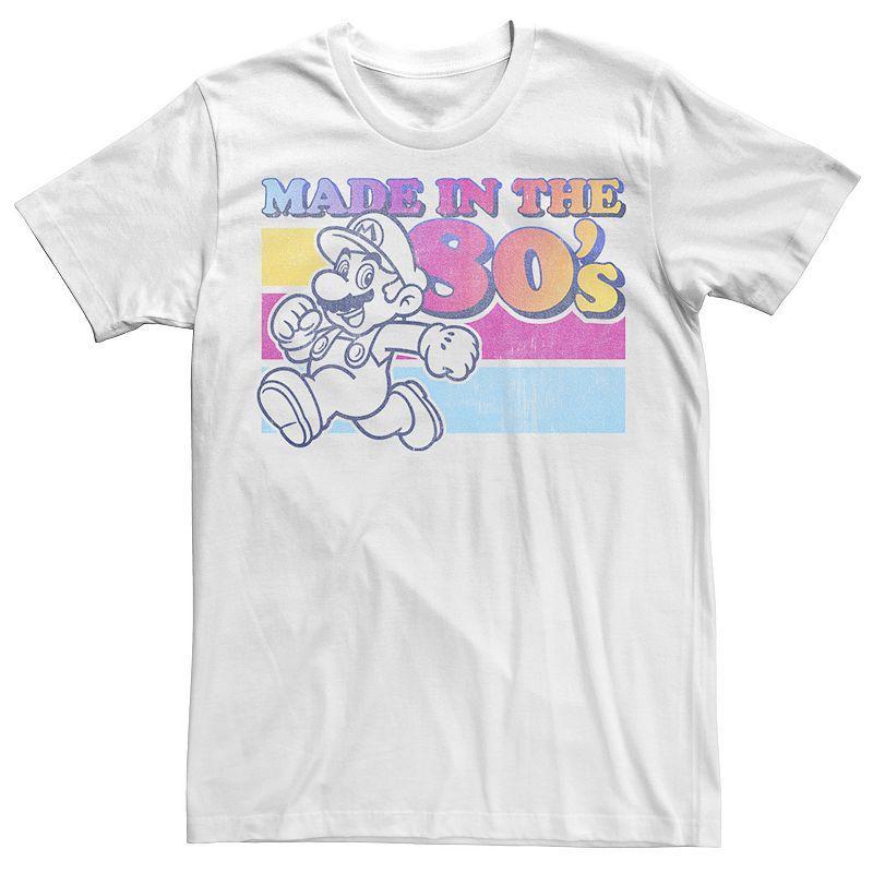 Big & Tall Nintendo Super Mario Made In The 80's Retro Gradient Color Fade Tee, Men's, Size: 5XL, White Product Image