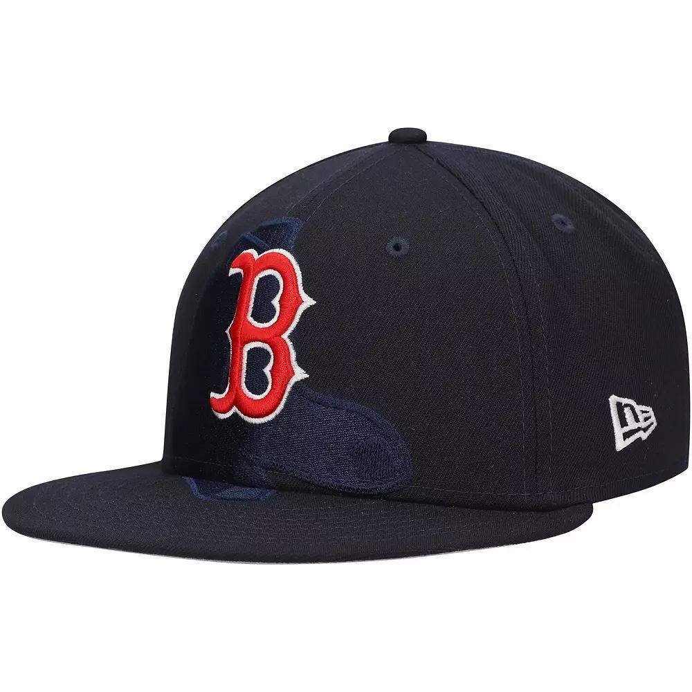 Men's New Era Navy Boston Red Sox Shadow Logo 59FIFTY Fitted Hat,  Product Image