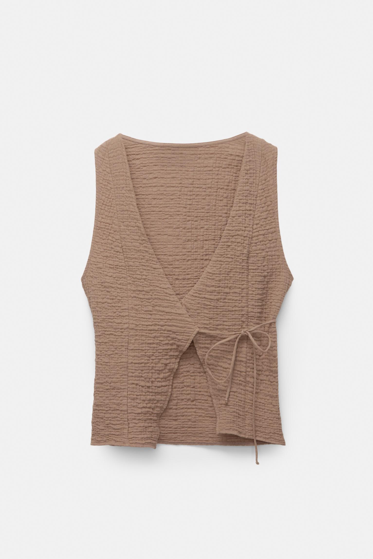 Rustic creased-effect top Product Image