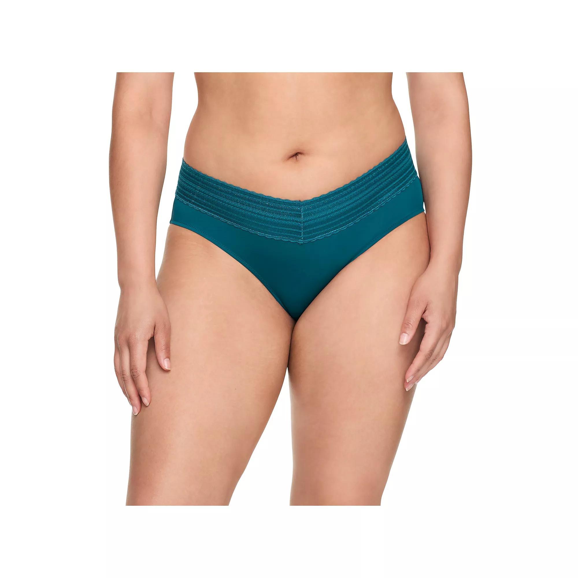 Warners No Pinching, No Problems® Dig-Free Comfort Waist with Lace Microfiber Hipster 5609J, Women's, Size: Small, Blue Pink Product Image