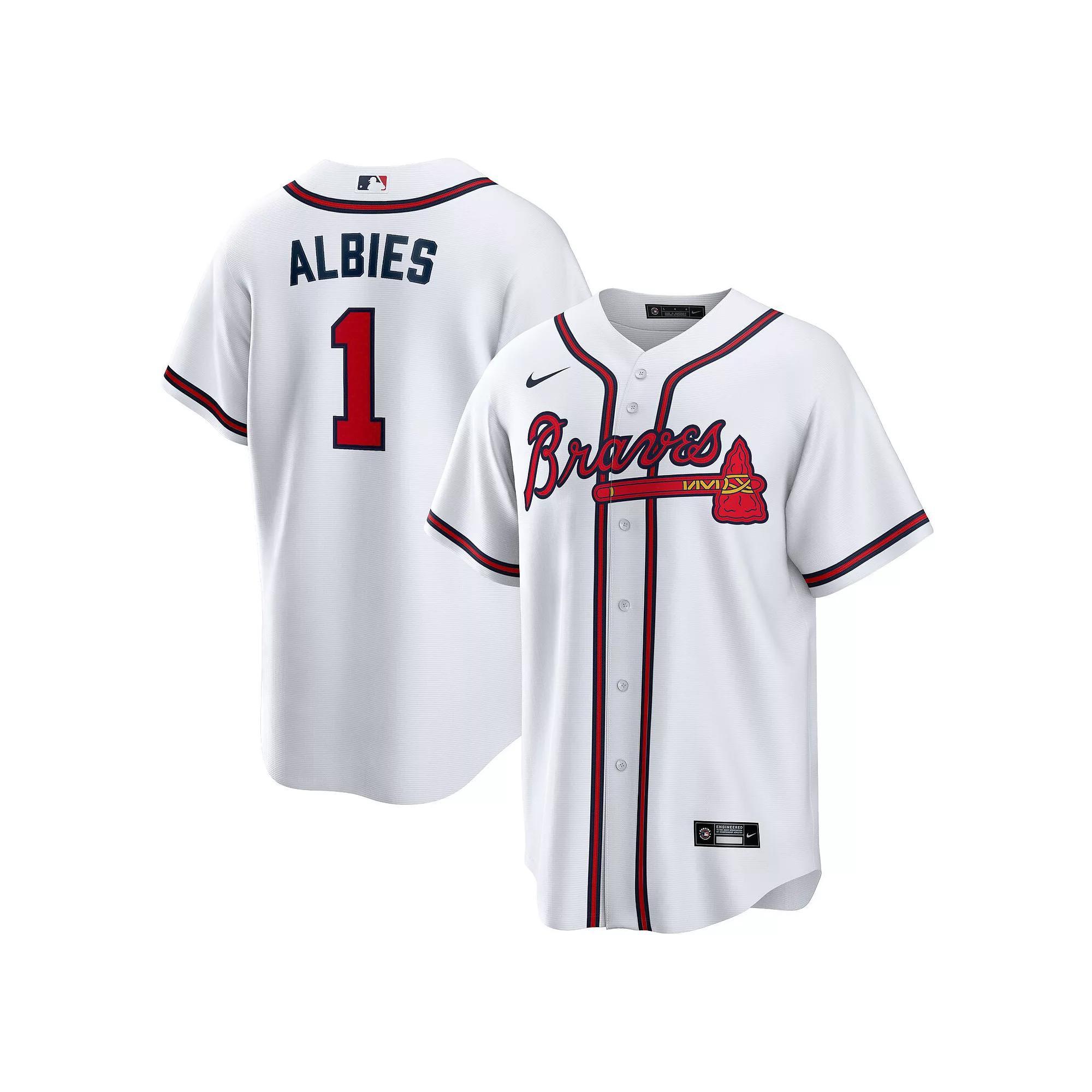Men's Nike Ozzie Albies White Atlanta Braves Home Replica Player Name Jersey,  Product Image