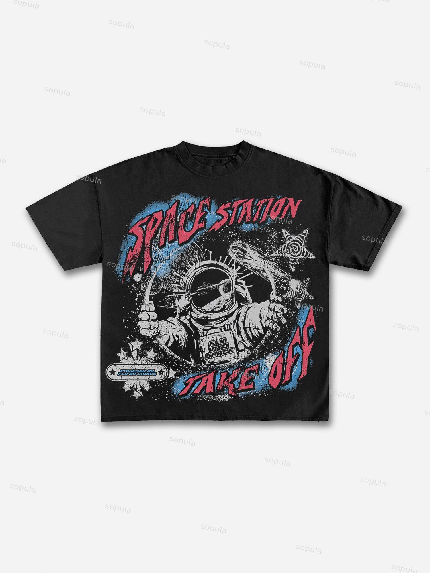 Fly By Choice X Spacestation Graphic Print Cotton T-shirt Product Image