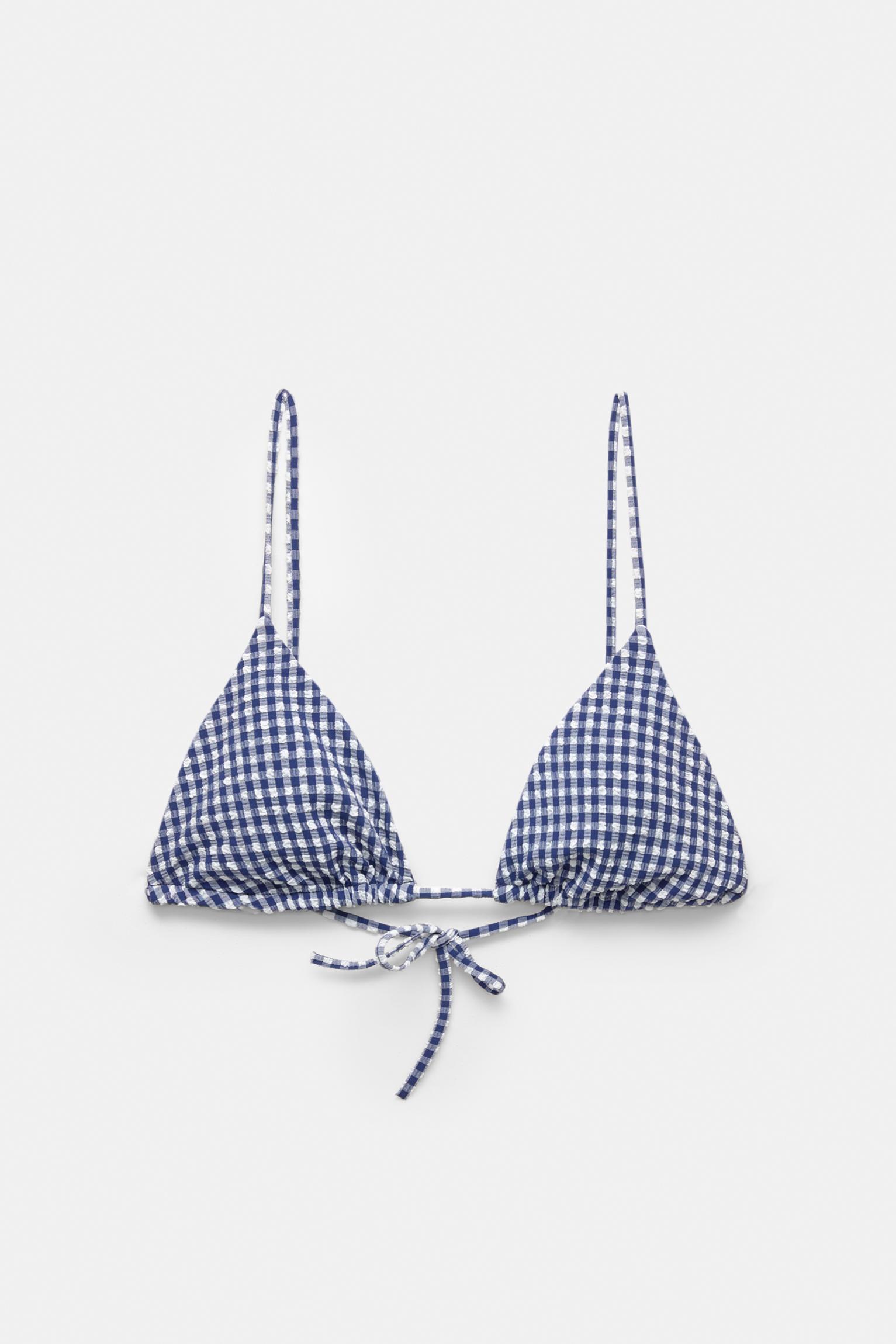 Gingham triangle bikini top Product Image