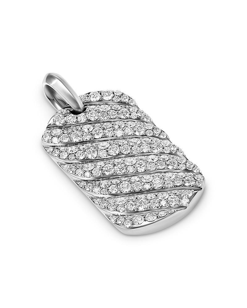 Mens Sculpted Cable Tag in Sterling Silver Product Image