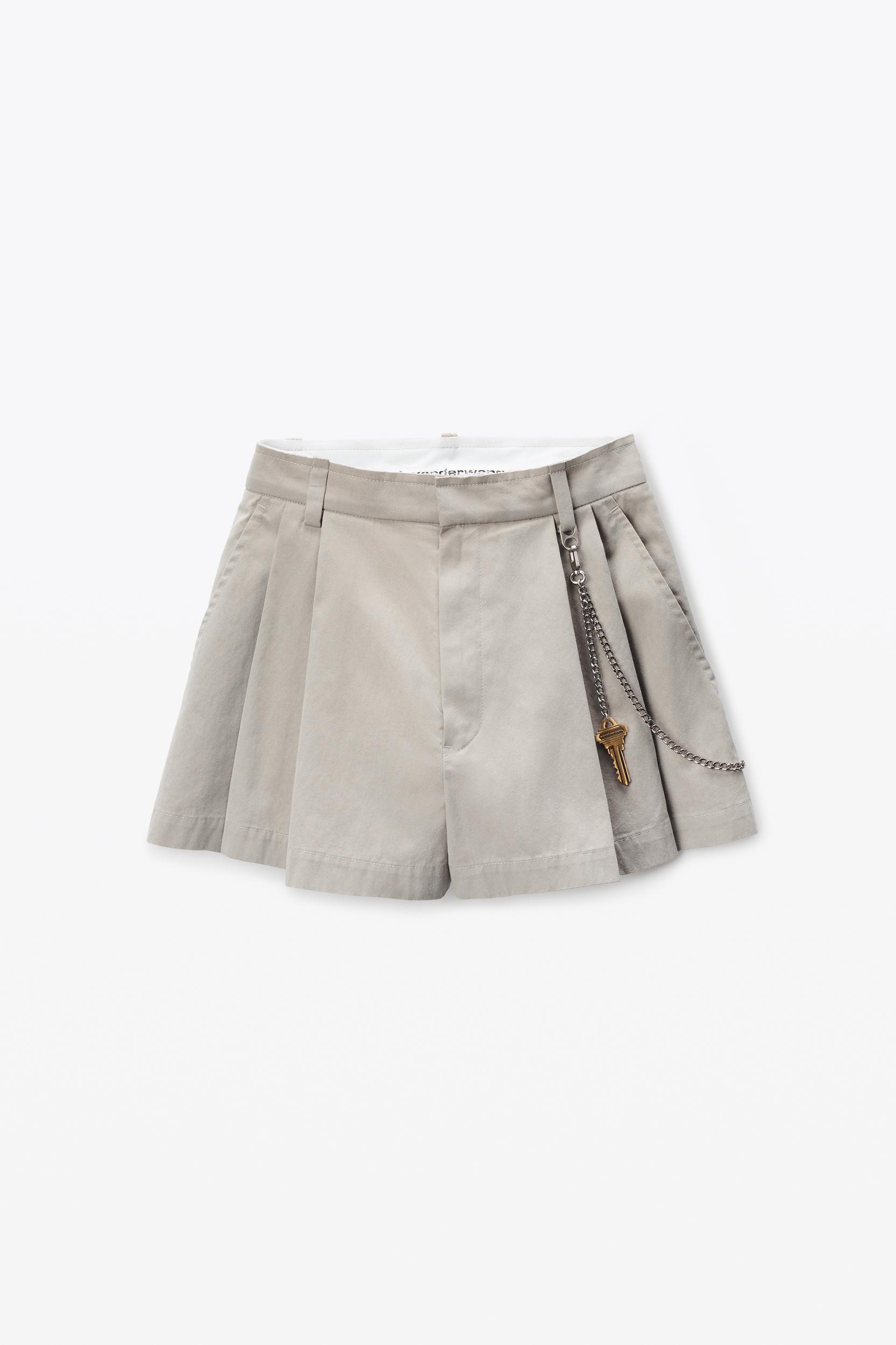 Grey Cotton-blend Shorts Product Image