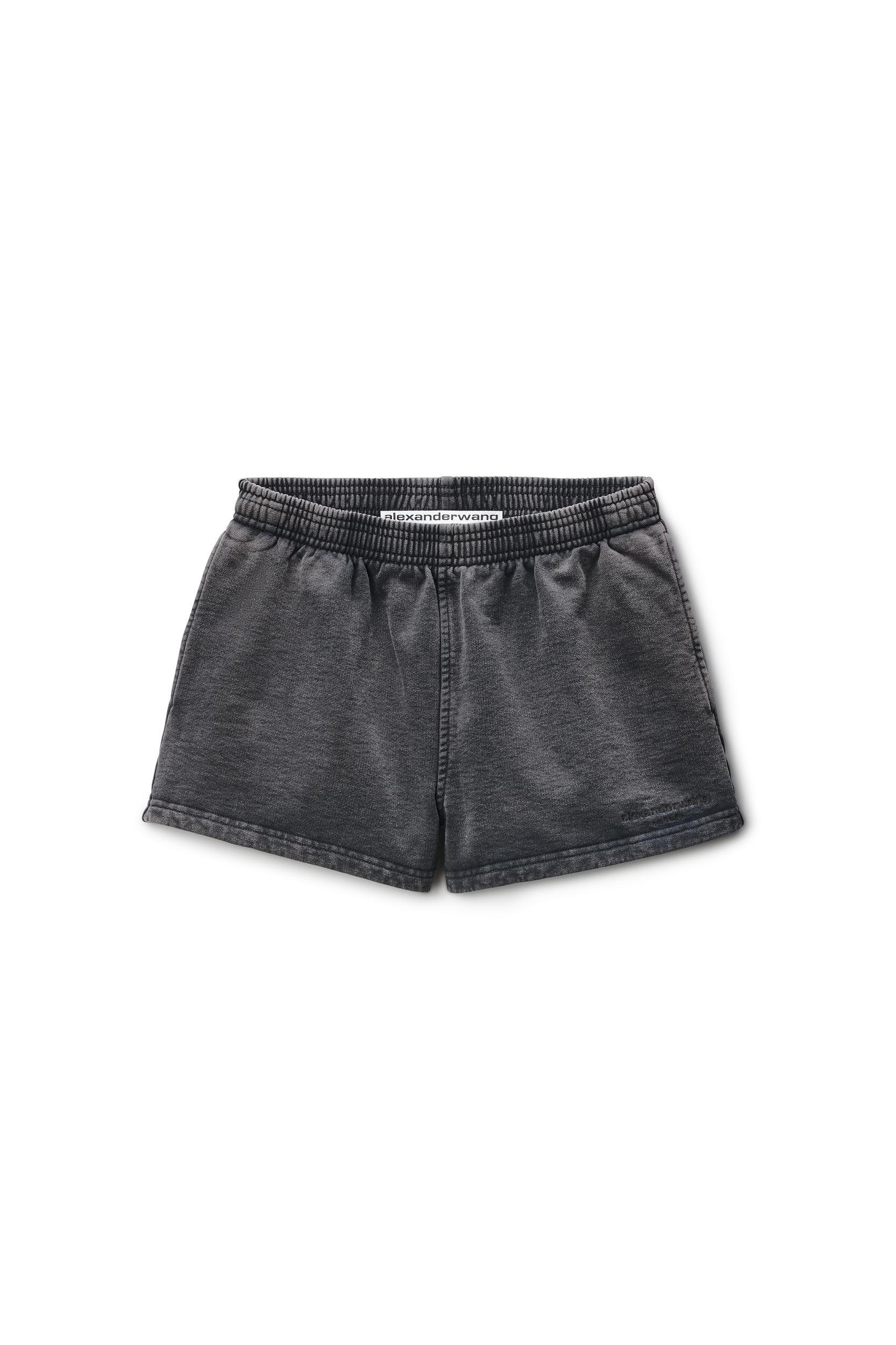 Black Cotton-terry Running Shorts Product Image