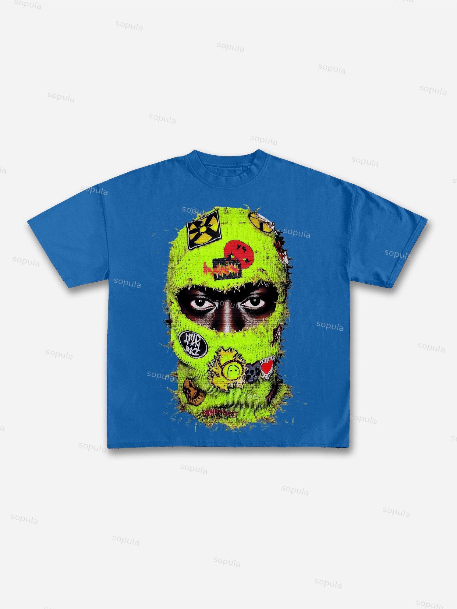Sopula Street Balaclava Graphic Print Cotton T-shirt Product Image