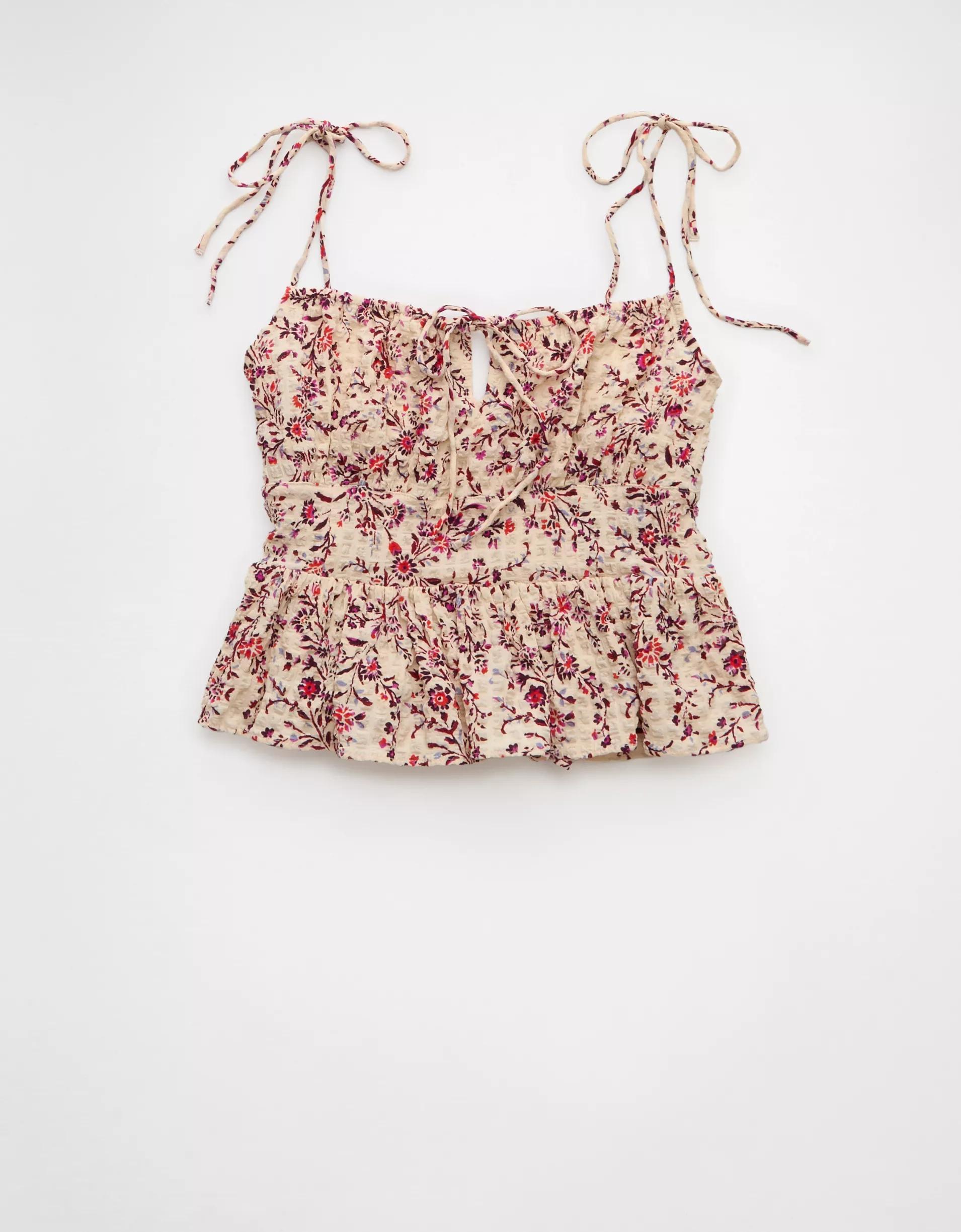 AE Tie Strap Corset Tank Top Product Image