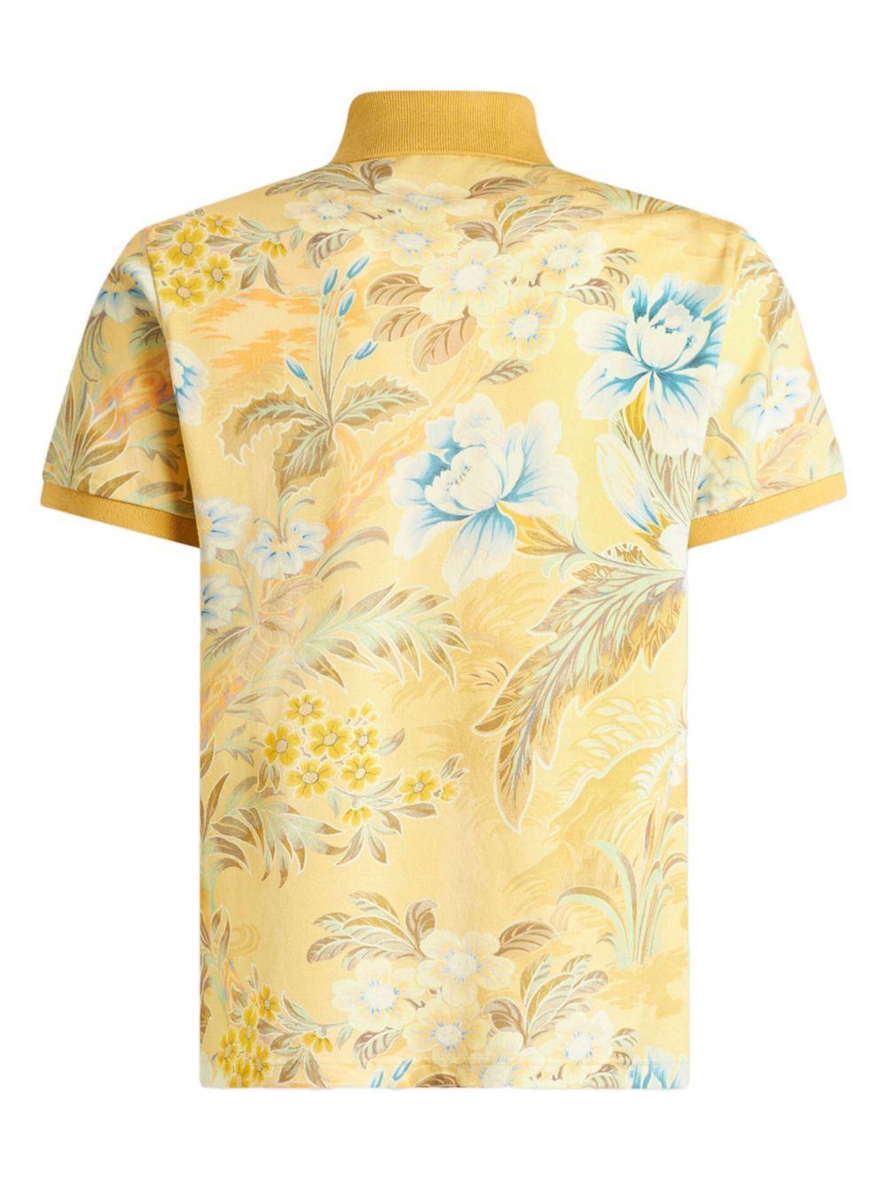 floral-print cotton polo shirt Product Image