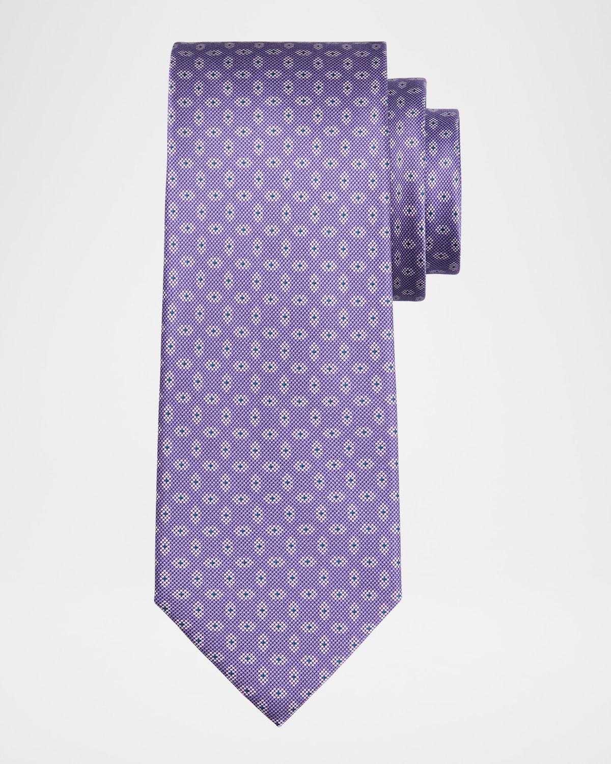 Men's Geometric-Print Silk Tie Product Image