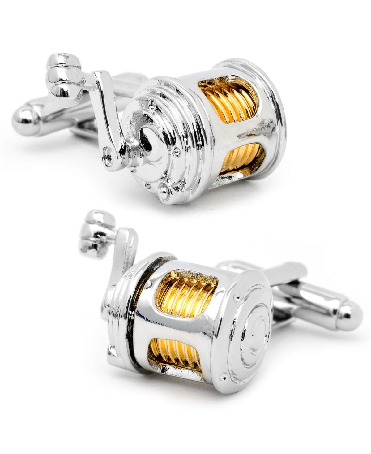 Mens Two-Tone Fishing Reel Cufflinks Product Image