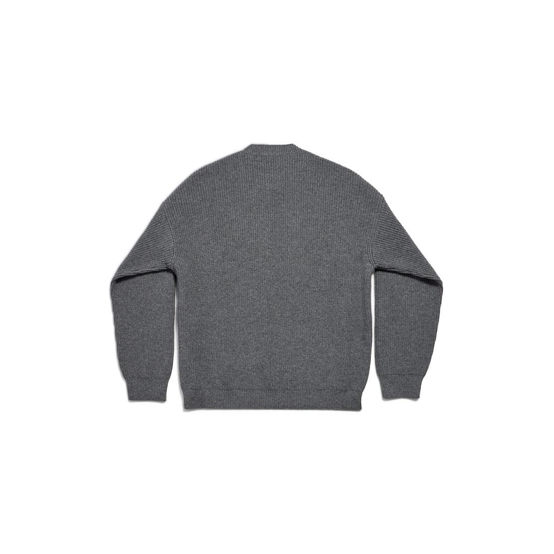 Men's Patch Crewneck Sweater in Grey Product Image