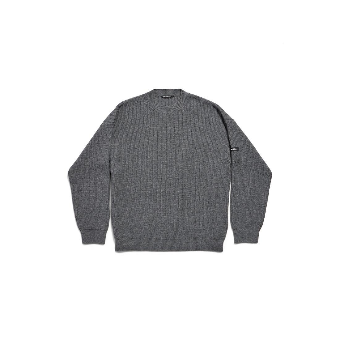 Men's Patch Crewneck Sweater in Grey Product Image