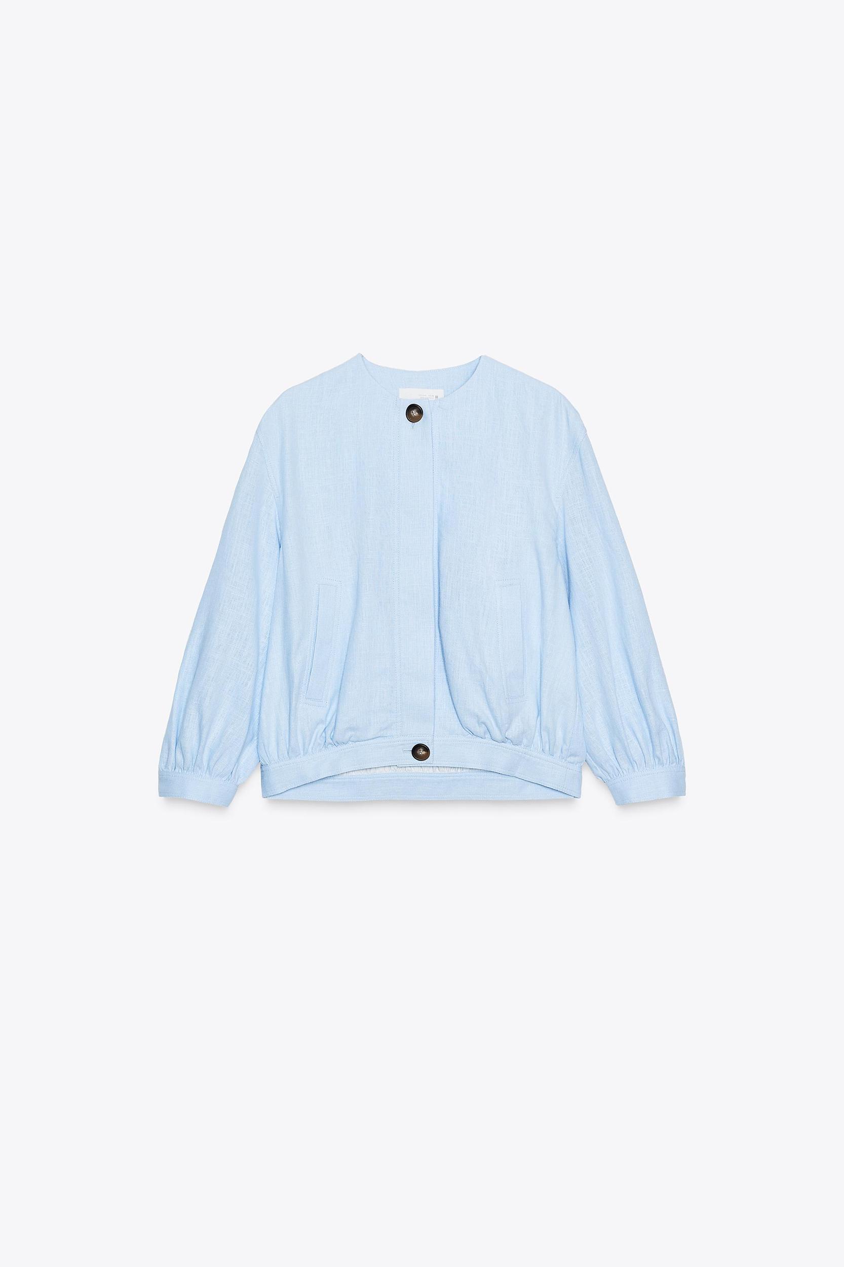 LINEN BOMBER JACKET Product Image