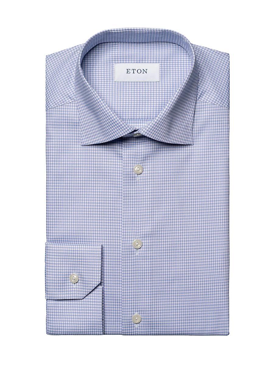 Mens Cotton Micro-Check Contemporary-Fit Dress Shirt Product Image