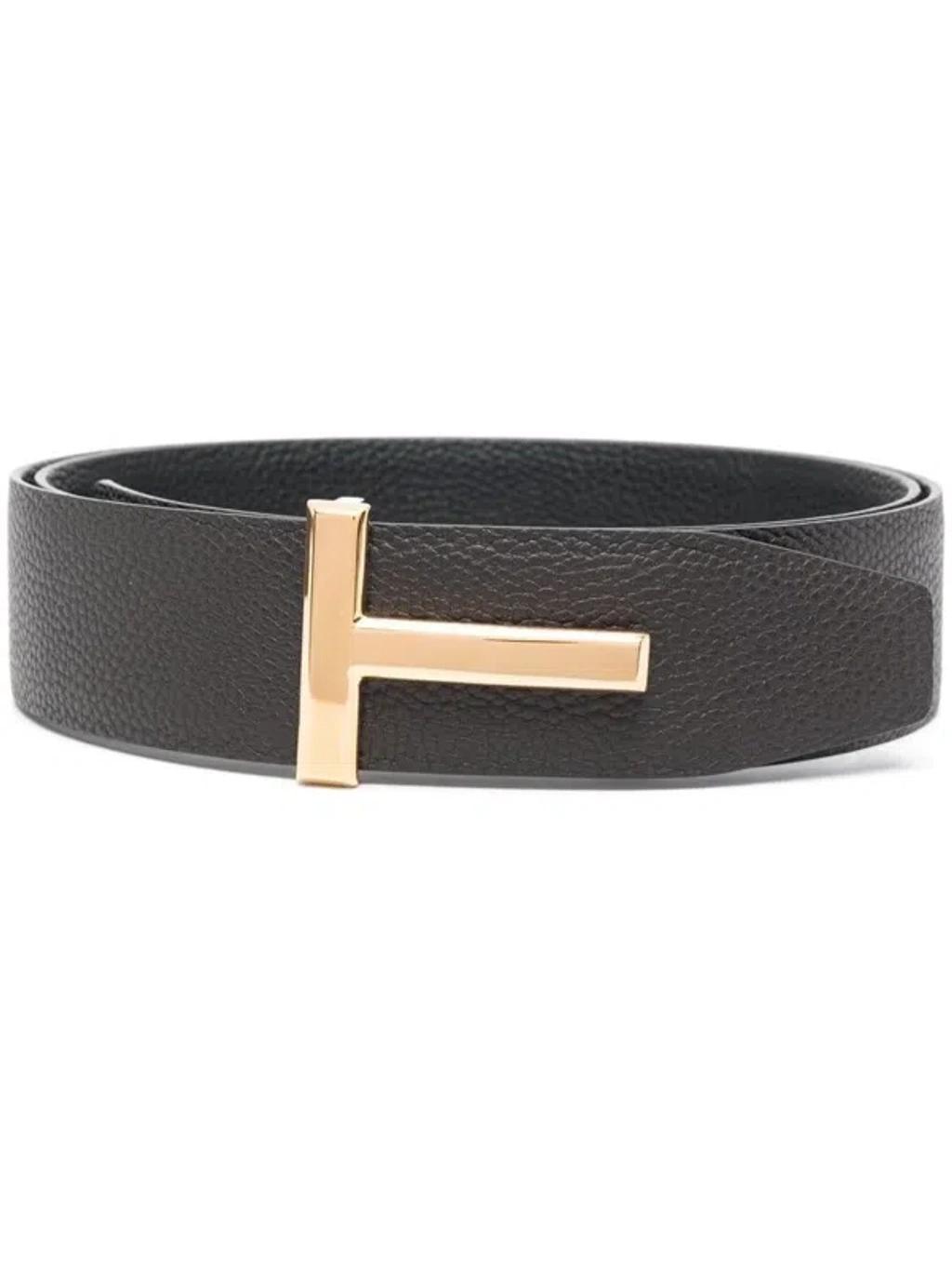 Buckle Logo Reversible Belt In Multicolor Product Image