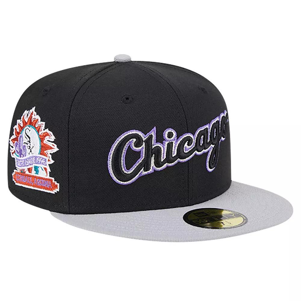 Men's New Era Black Chicago White Sox Retro Spring Training 59FIFTY Fitted Hat,  Product Image
