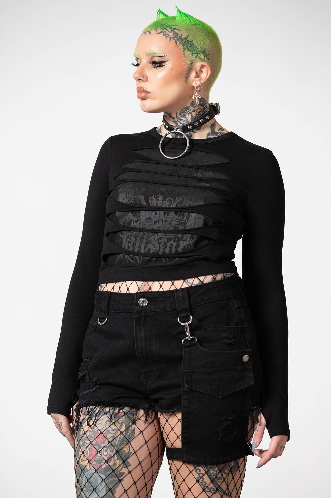 Sirena Slashed Long Sleeve Top - Resurrect Female Product Image