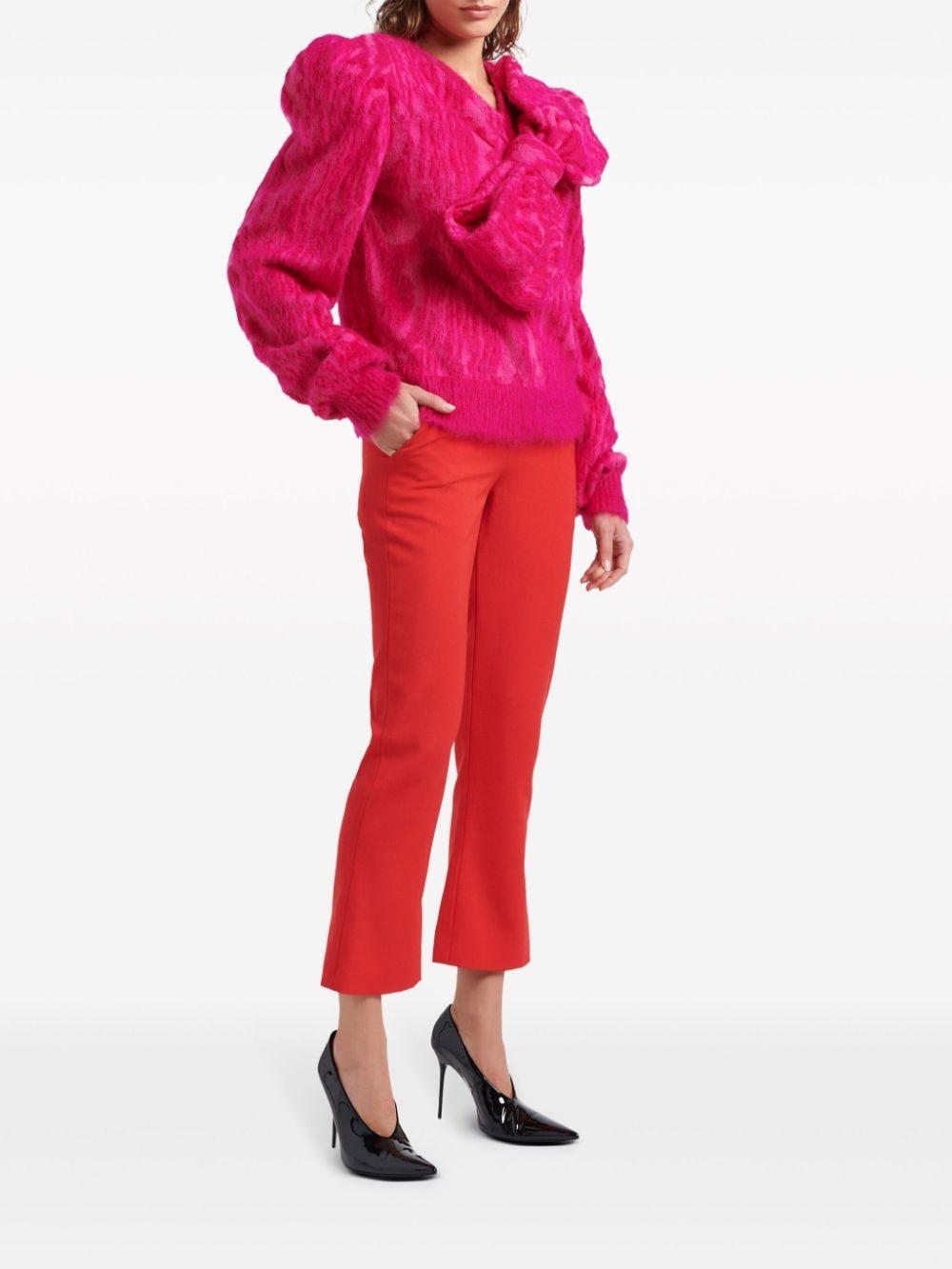 Bow Wool-blend Jumper In 4dk Pink Product Image