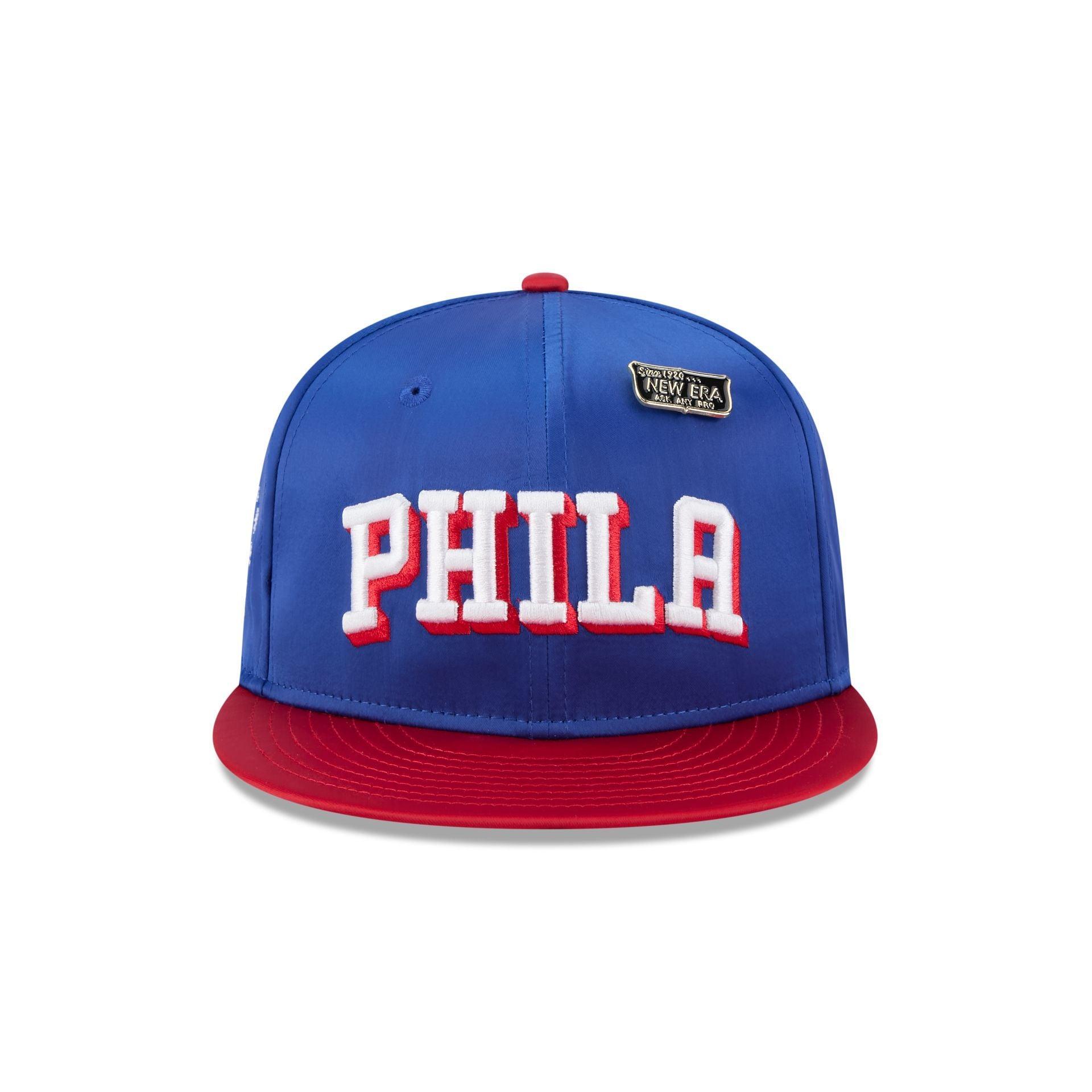 Philadelphia 76ers Satin Pin 9FIFTY Snapback Hat Male Product Image