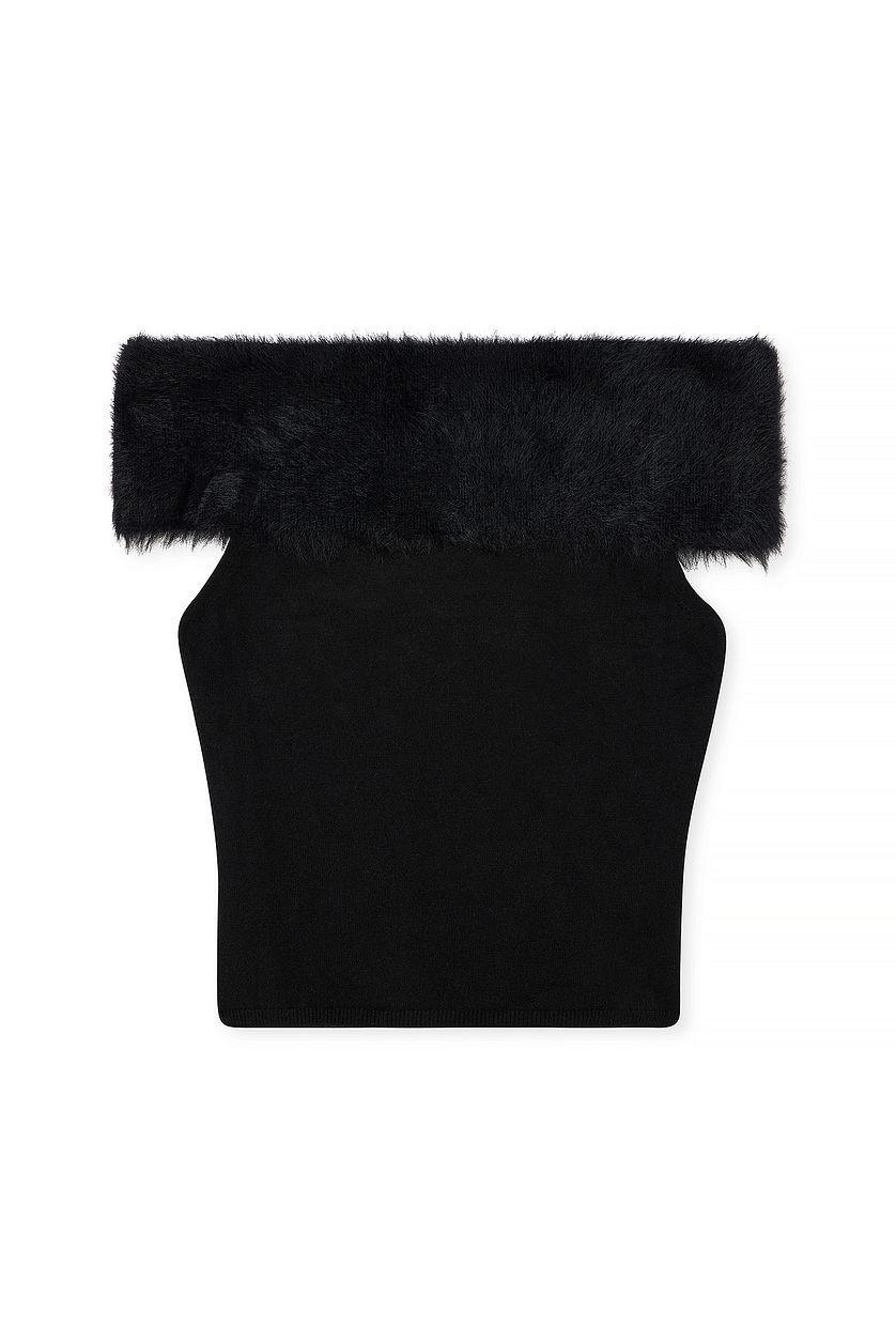 Off Shoulder Fuzzy Top Product Image